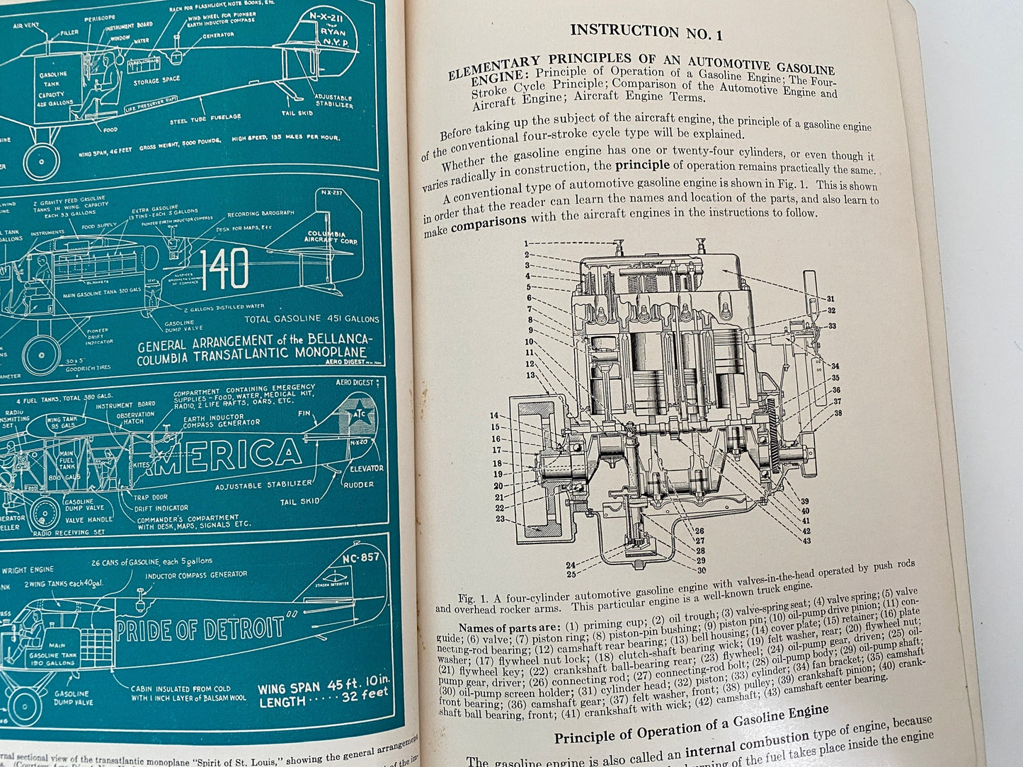 1929 Vintage Book, Dyke's Aircraft Engine Instructor at Duckwells