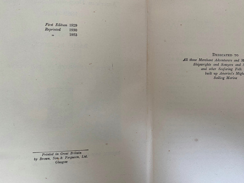 Vintage Hardcover Book The Down Easters: A Classic Maritime History Book by Basil Lubbock at Duckwells