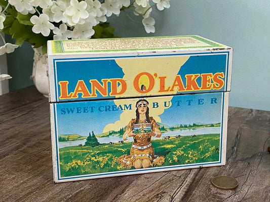 Vintage Land O'Lakes Butter Recipe Box and Cards at Duckwells