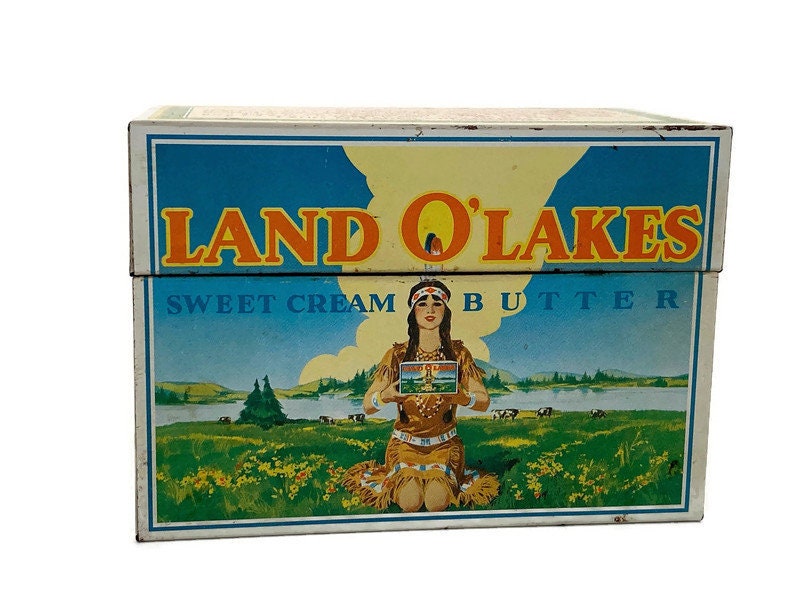 Vintage Land O'Lakes Butter Recipe Box and Cards at Duckwells