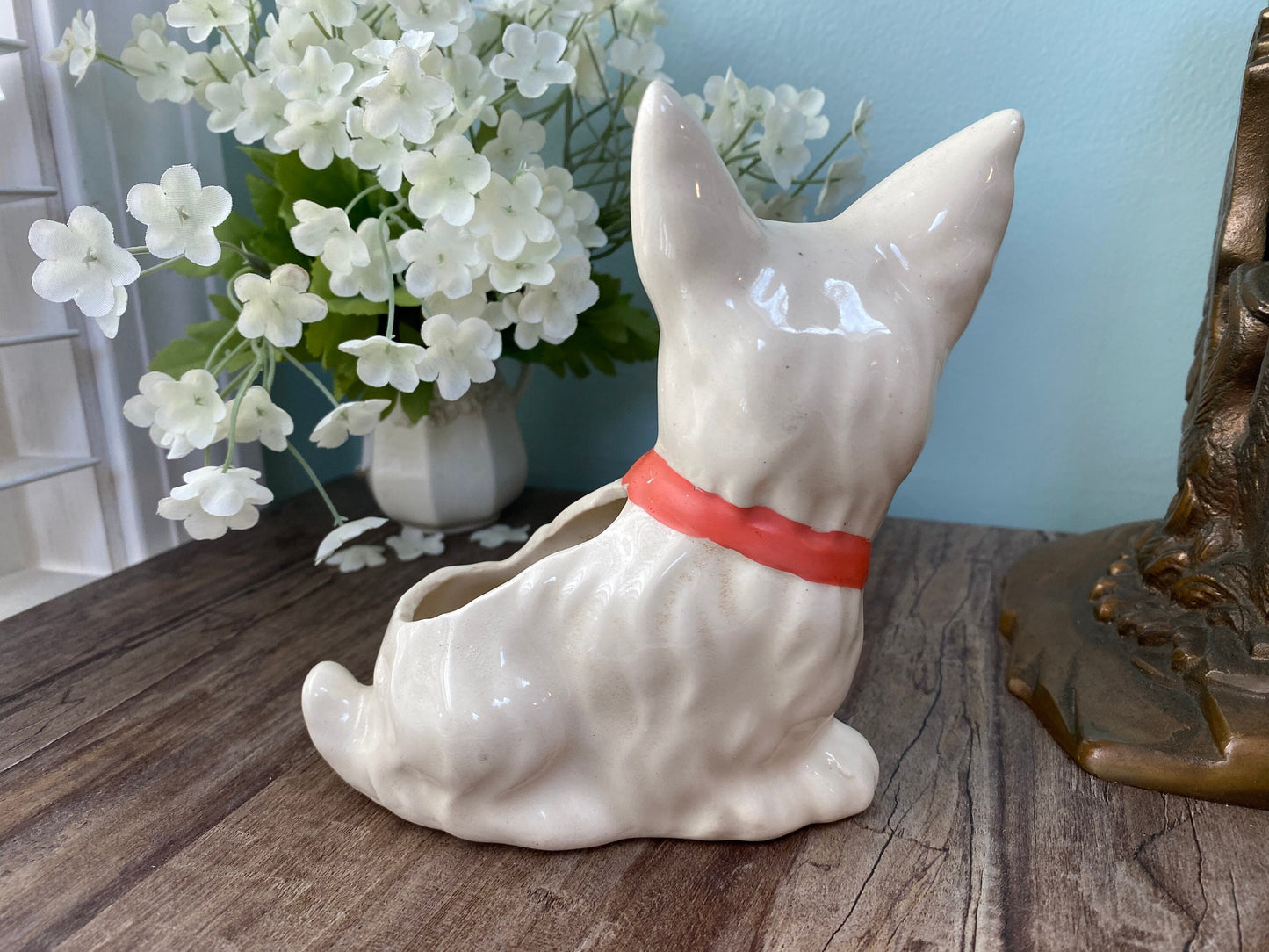 Vintage Scottie Dog Planter, Ceramic Scottish Terrier Collectible at Duckwells