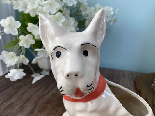 Vintage Scottie Dog Planter, Ceramic Scottish Terrier Collectible at Duckwells