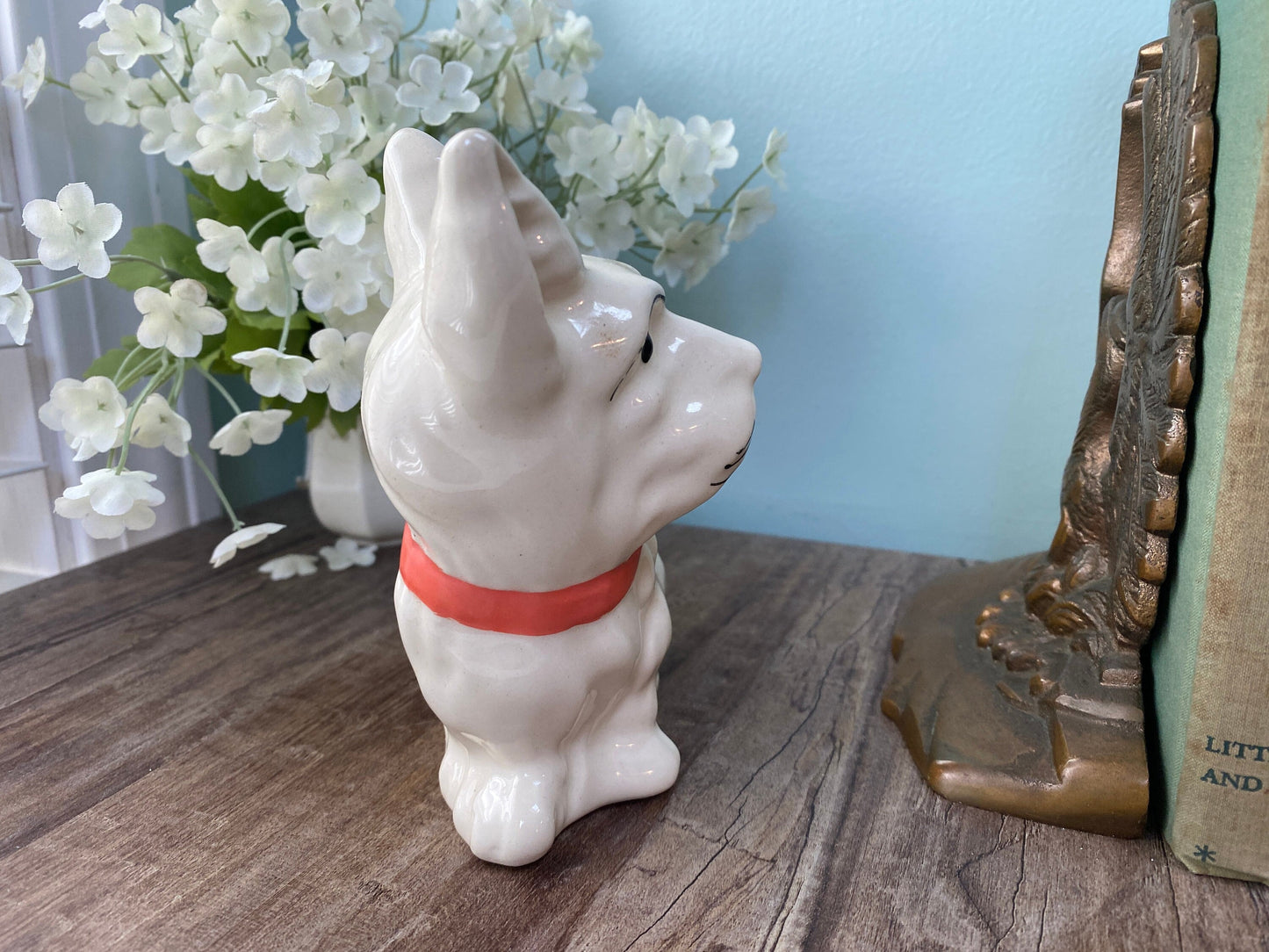 Vintage Scottie Dog Planter, Ceramic Scottish Terrier Collectible at Duckwells