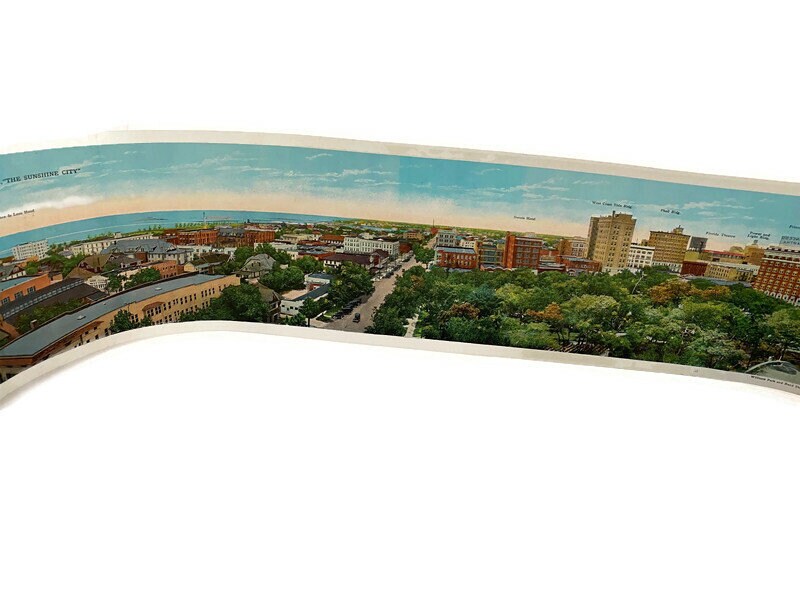 Rare St. Petersburg, Florida Panoramic Postcard