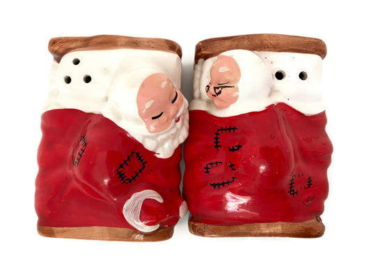 Midcentury Santa & Mrs. Claus Sleeping Salt & Peppers