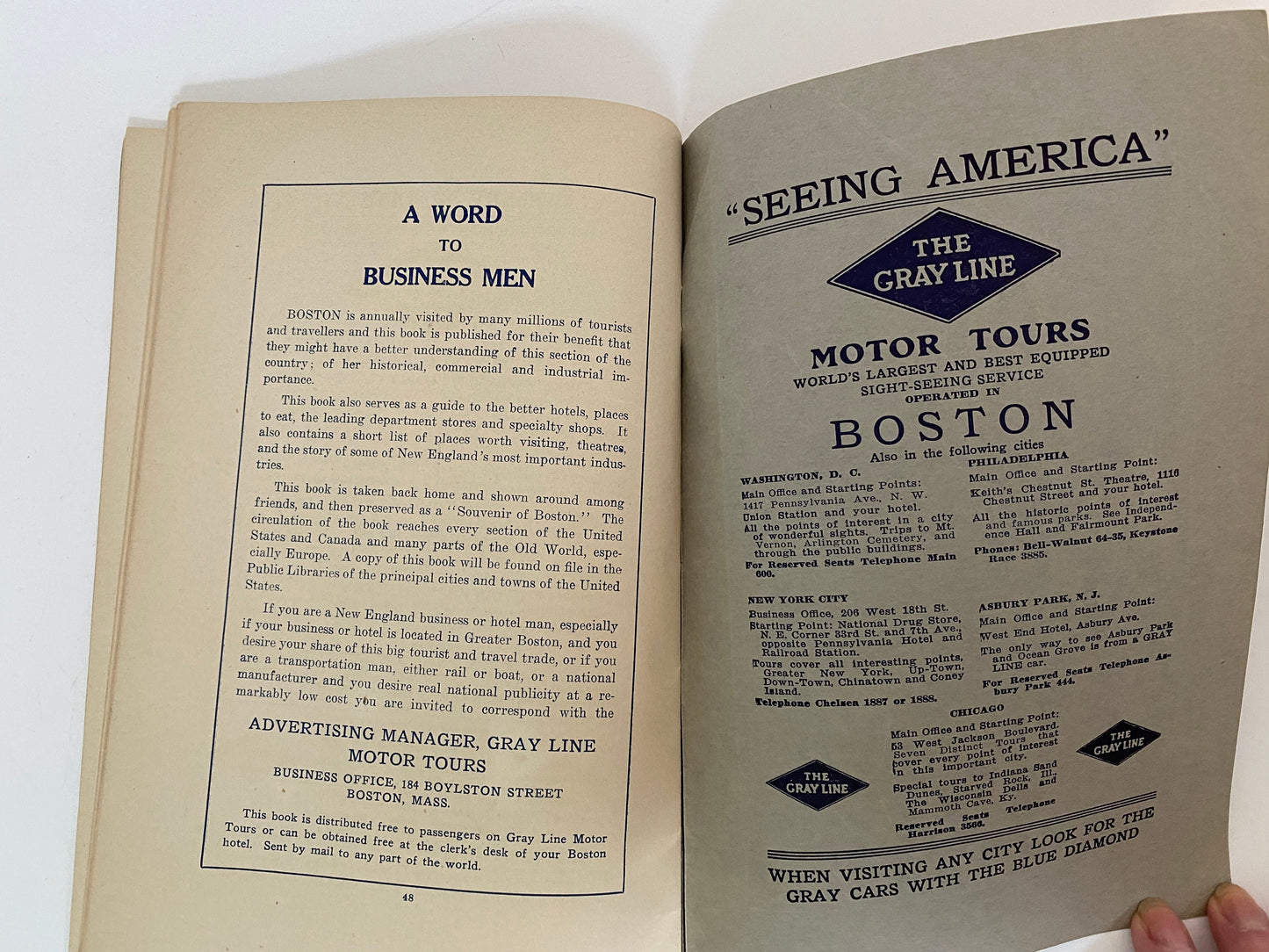 Antique Souvenir of Boston Sightseeing Brochure