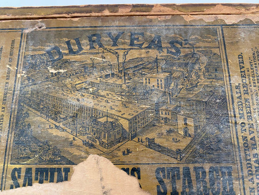 Antique Advertising Box for Duryeas' Starch at Duckwells