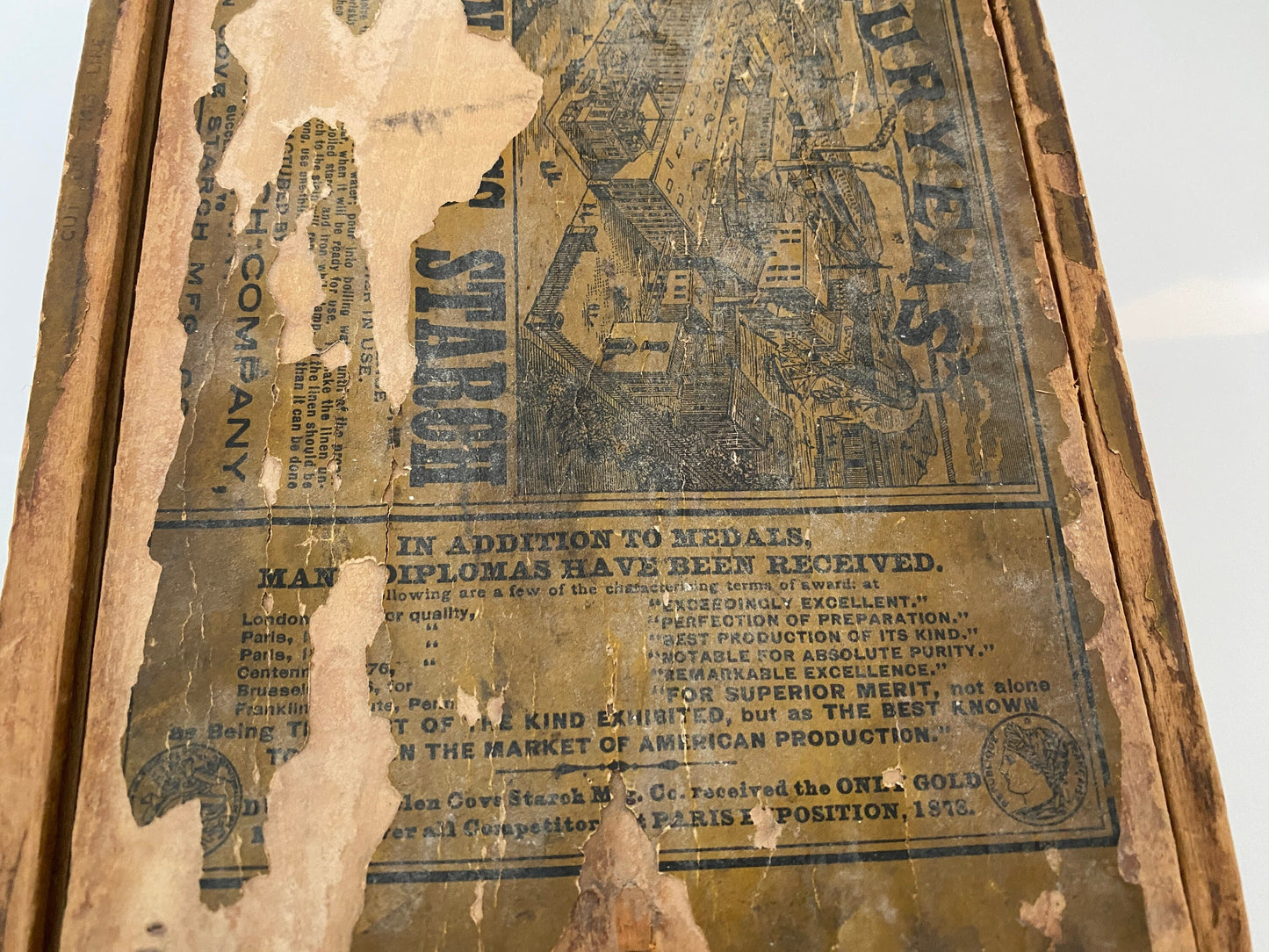 Antique Advertising Box for Duryeas' Starch at Duckwells