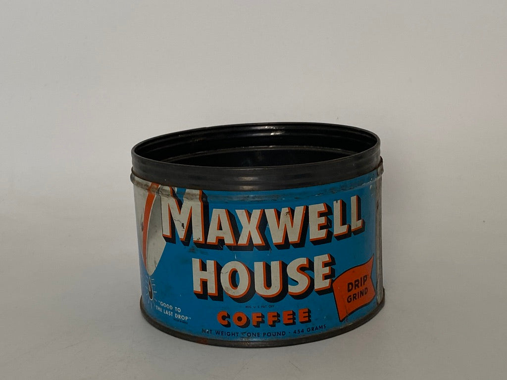 Midcentury Maxwell House Coffee Tin Can at Duckwells