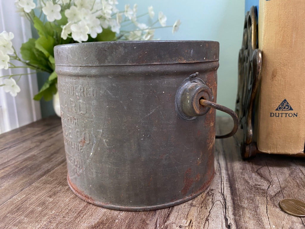 Antique Boston Lard Metal Advertising Can at Duckwells