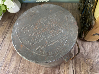 Antique Boston Lard Metal Advertising Can at Duckwells