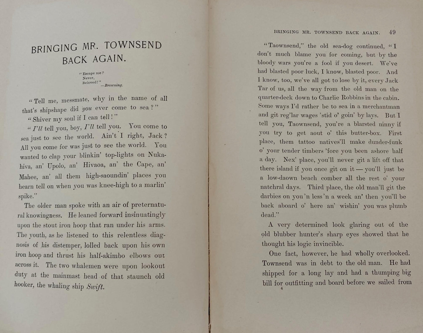 Antique Book, The Gam: Being a Group of Whaling Stories at Duckwells