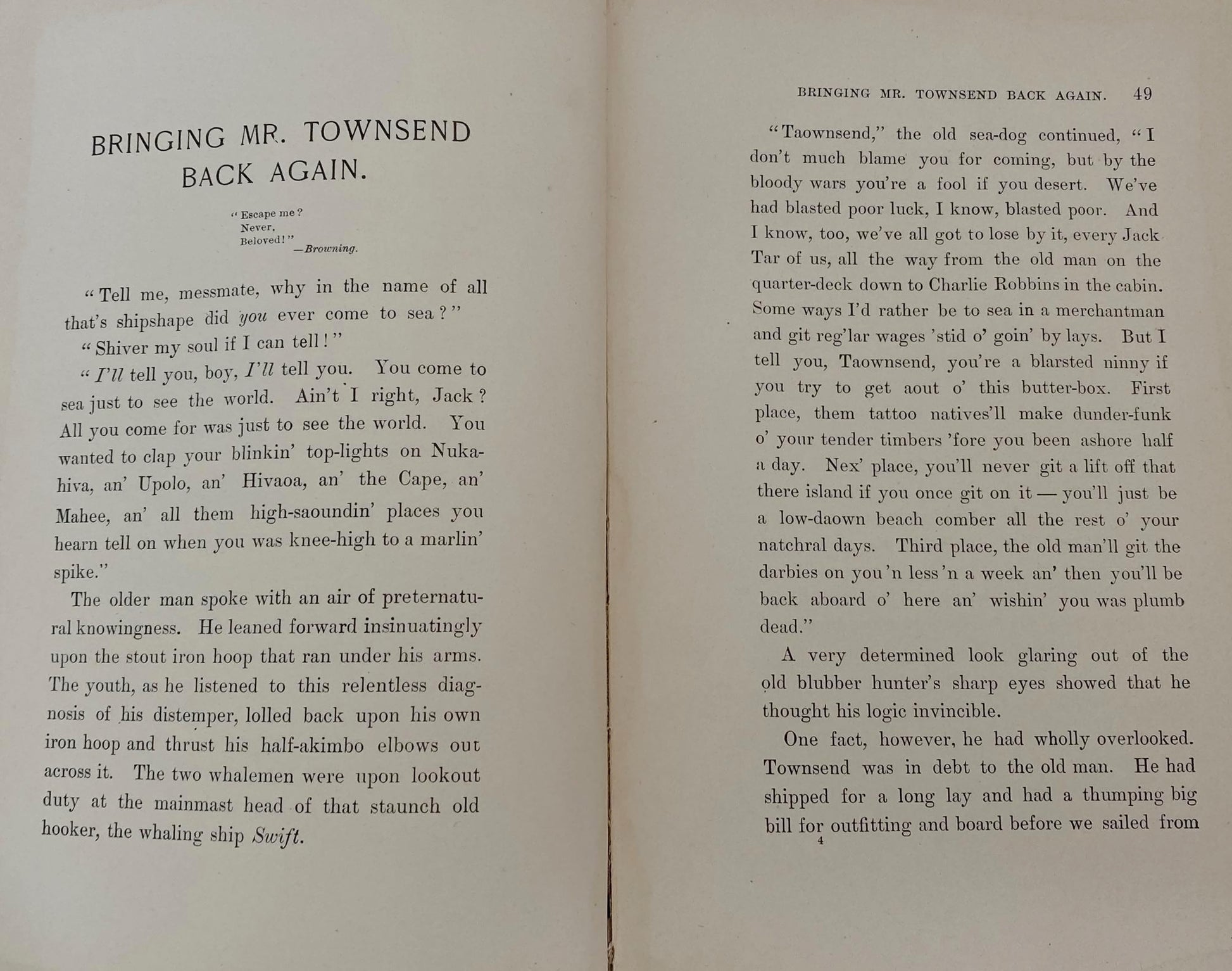 Antique Book, The Gam: Being a Group of Whaling Stories at Duckwells