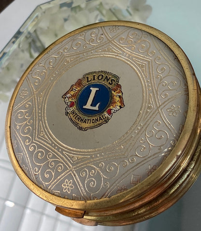 Vintage Lions International Mirrored Powder Compact at Duckwells