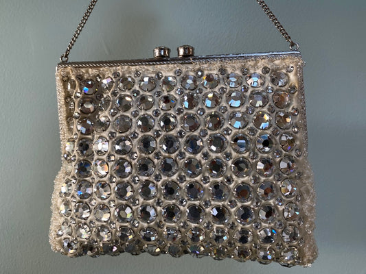 Vintage Rhinestone Beaded Evening Bag by Cyreld Paris