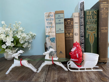 Midcentury Santa Claus and his Reindeer by Rosbro, Providence RI