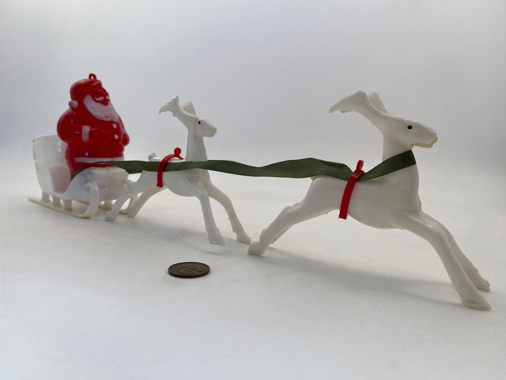 Midcentury Santa Claus and his Reindeer by Rosbro, Providence RI