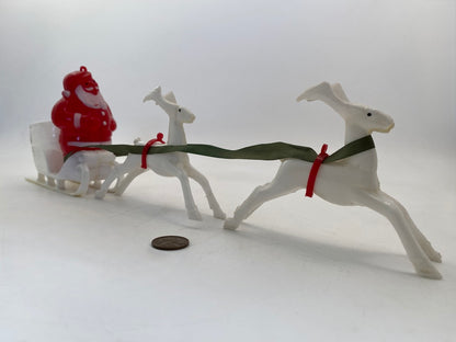 Midcentury Santa Claus and his Reindeer by Rosbro, Providence RI