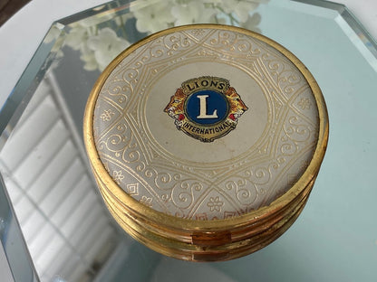 Vintage Lions International Mirrored Powder Compact at Duckwells