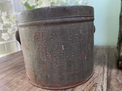 Antique Boston Lard Metal Advertising Can at Duckwells