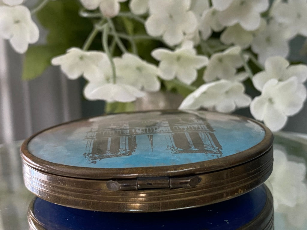 Midcentury Notre Dame Mirrored Compact at Duckwells
