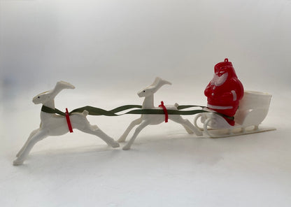 Midcentury Santa Claus and his Reindeer by Rosbro, Providence RI