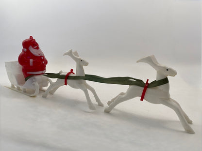 Midcentury Santa Claus and his Reindeer by Rosbro, Providence RI