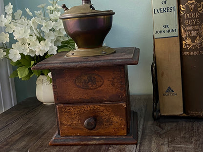 Vintage Coffee Grinder, European Hand Crank at Duckwells