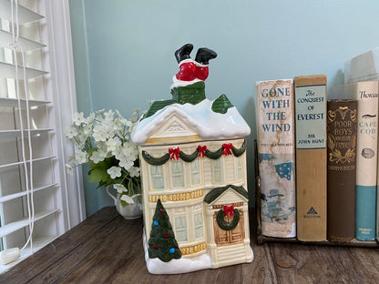 Vintage Victorian House Christmas Cookie Jar Canister at Duckwells