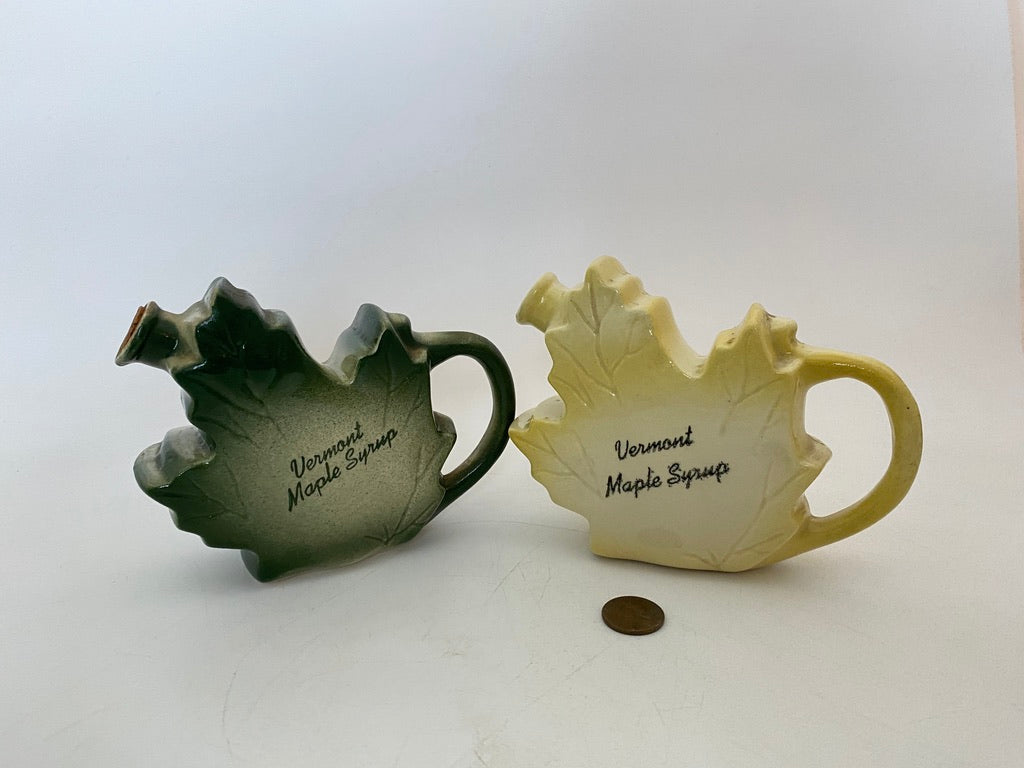 Vintage Vermont Maple Syrup Ceramic Pitchers