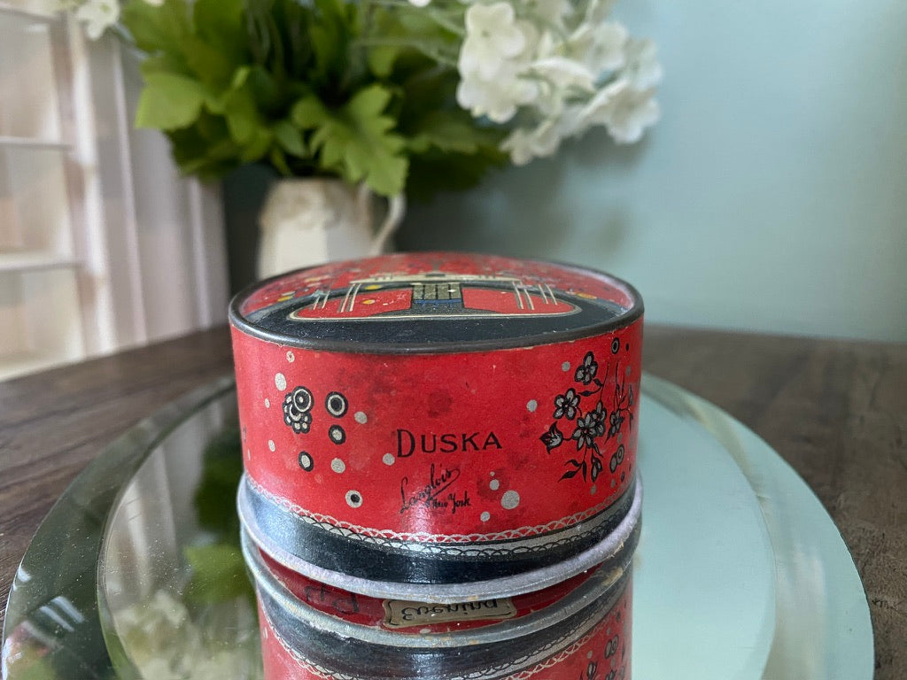 Rare, vintage Duska Face Powder, 1928 Art Nouveau at Duckwells