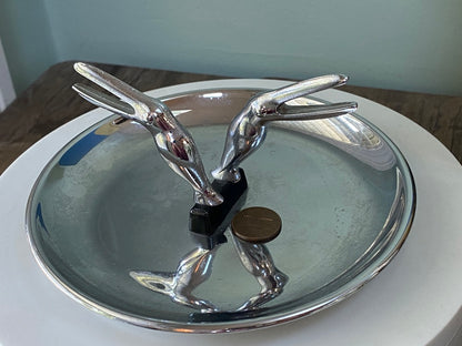 Midcentury Chrome Ashtray, Pincherette by Hamilton at Duckwells
