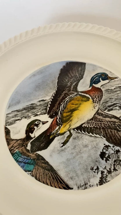 Vintage LL Bean Plate, Wood Ducks by Delano Studios at Duckwells