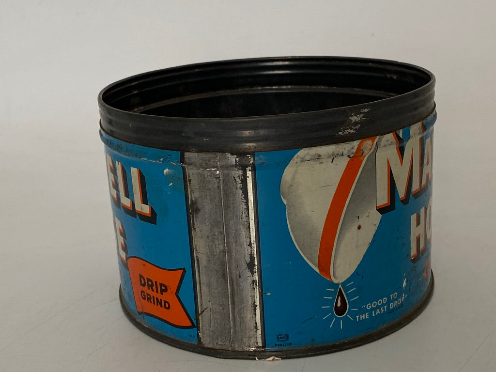 Midcentury Maxwell House Coffee Tin Can at Duckwells
