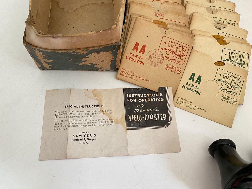 Vintage Sawyers View Master, 1940s US Navy Aviation Training Reels