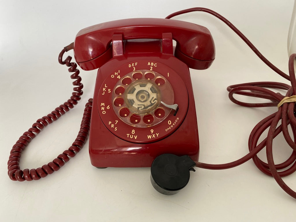 Vintage Red Rotary Dial Telephone at Duckwells