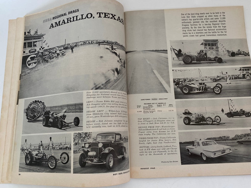 Midcentury Hot Rod Magazine August 1962 at Duckwells