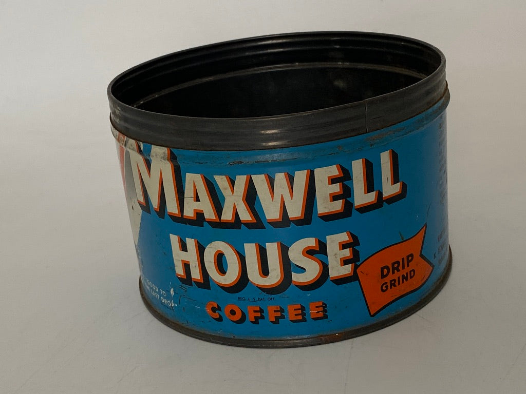 Midcentury Maxwell House Coffee Tin Can at Duckwells