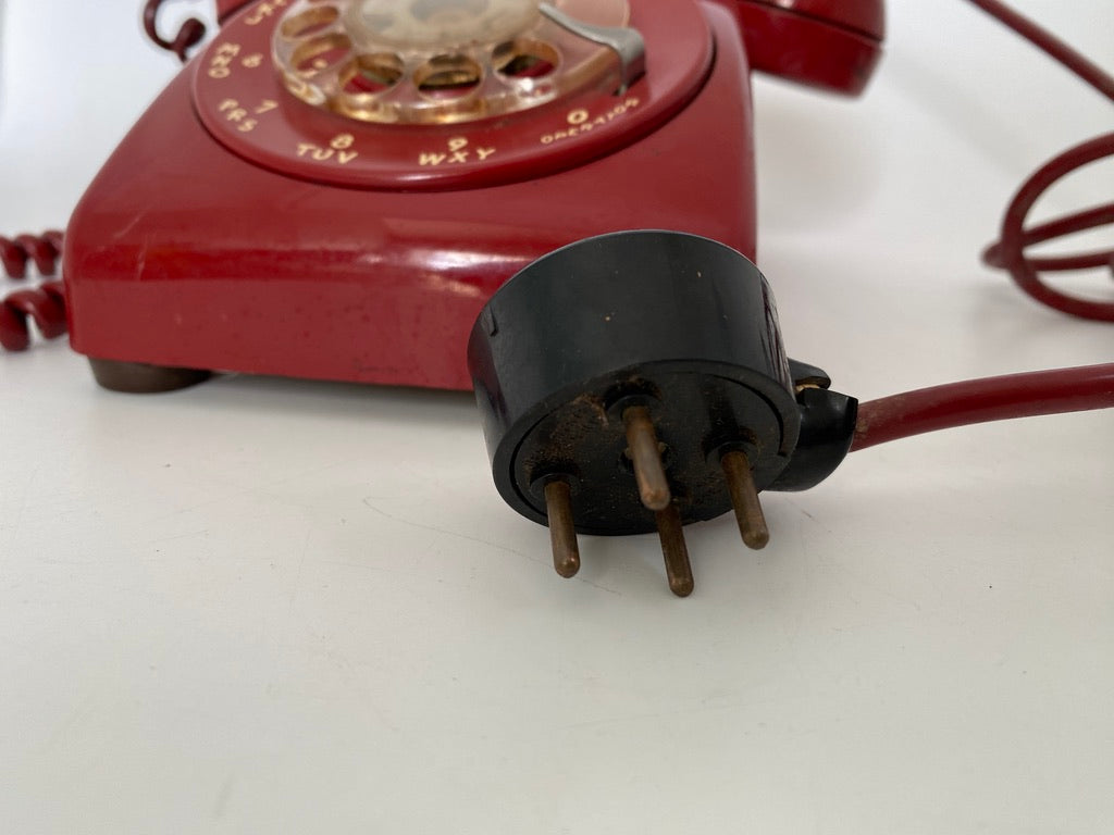 Vintage Red Rotary Dial Telephone at Duckwells