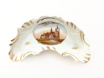 Antique Bath Maine German Porcelain Souvenir Dish - Duckwells