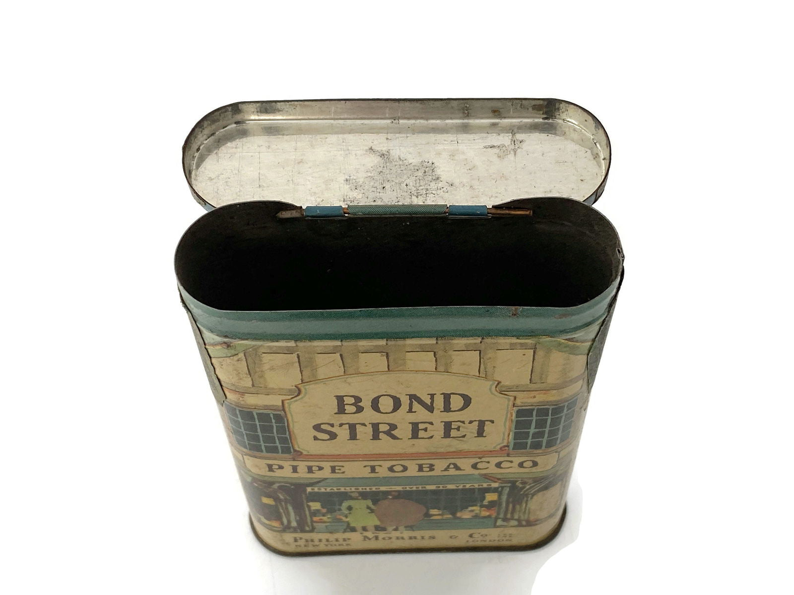 bond street pipe tobacco tin Antique Bond Street Tobacco Tin with Tax Stamp bond street pipe tobacco tin Antique Bond Street Tobacco Tin with Tax Stamp