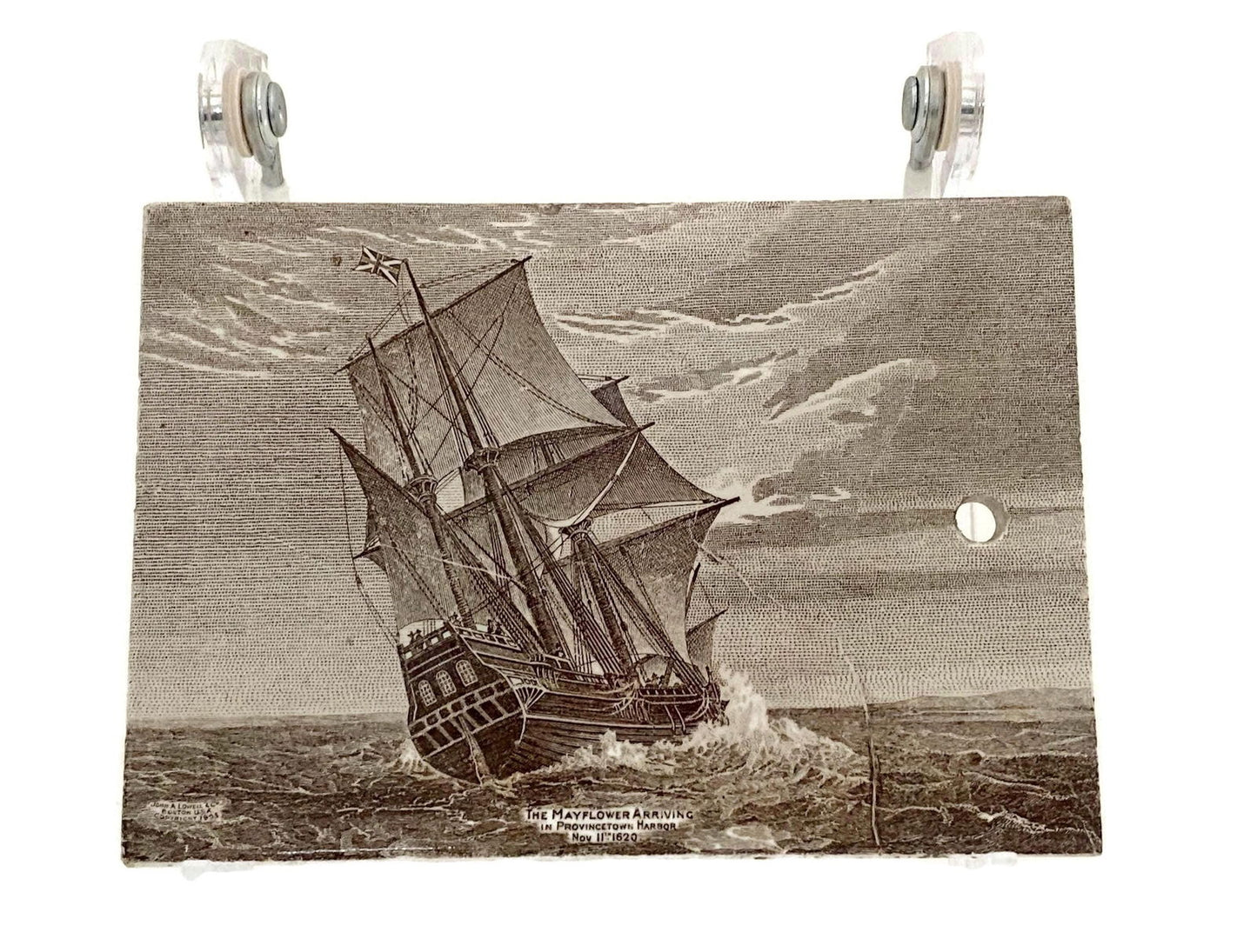 Antique Ceramic Calendar Tile - 1910 The Mayflower - Duckwells