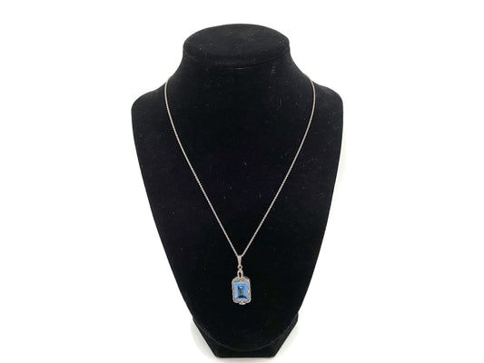 Antique German Silver Blue Spinel Pendant - Duckwells