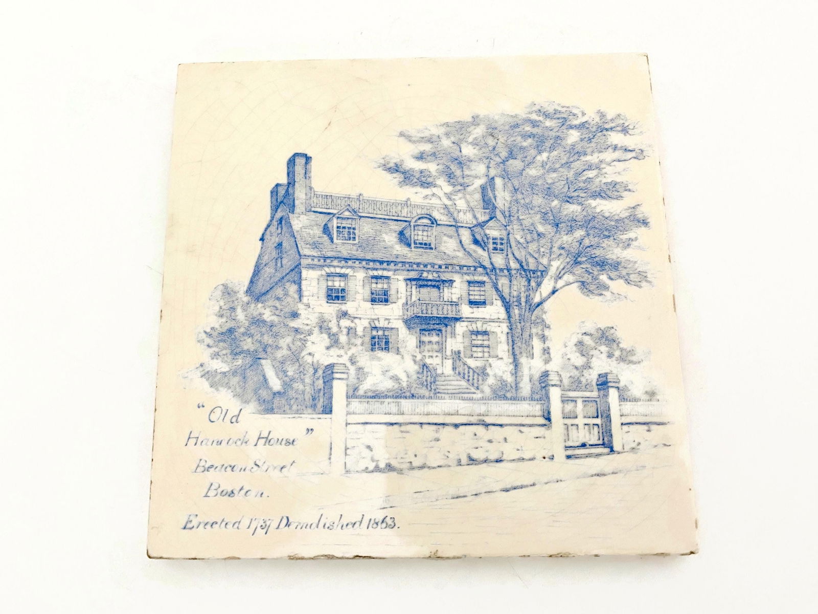 Antique Minton Tile - Old Hancock House Beacon Street Boston Mass - Duckwells