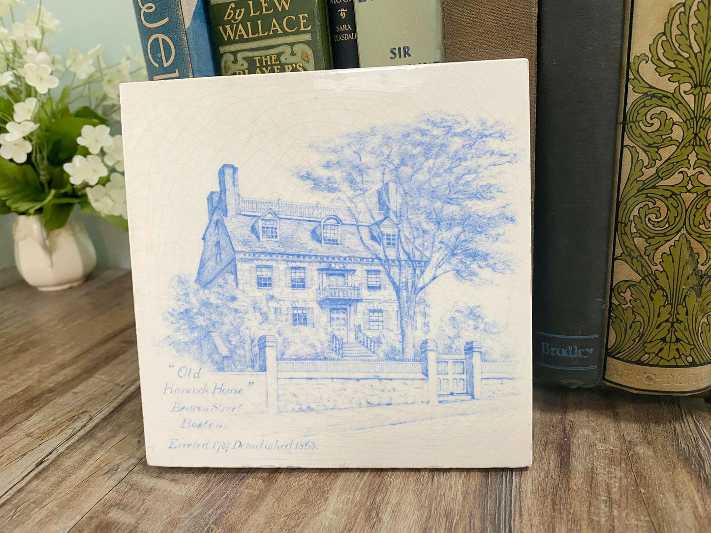 Antique Minton Tile - Old Hancock House Beacon Street Boston Mass - Duckwells