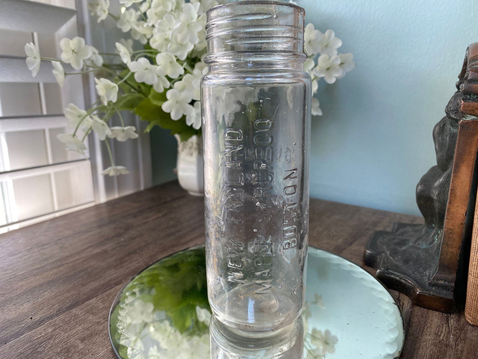 Antique New England Syrup Glass Bottle - Duckwells
