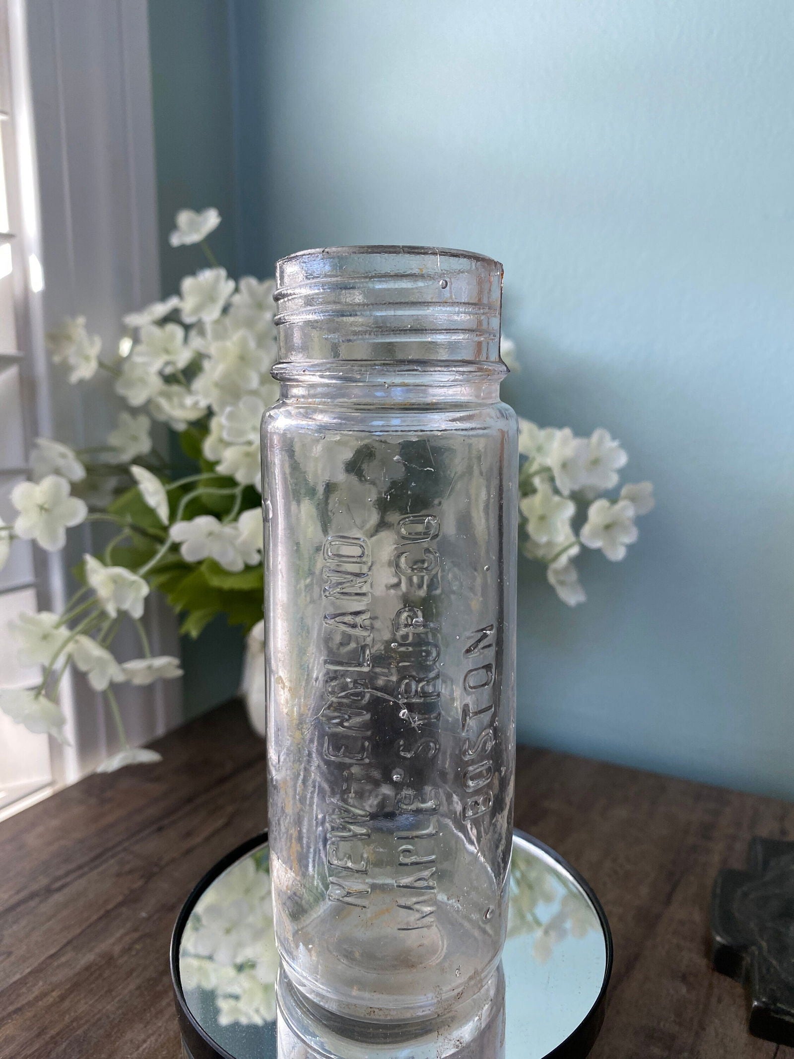 Antique New England Syrup Glass Bottle - Duckwells
