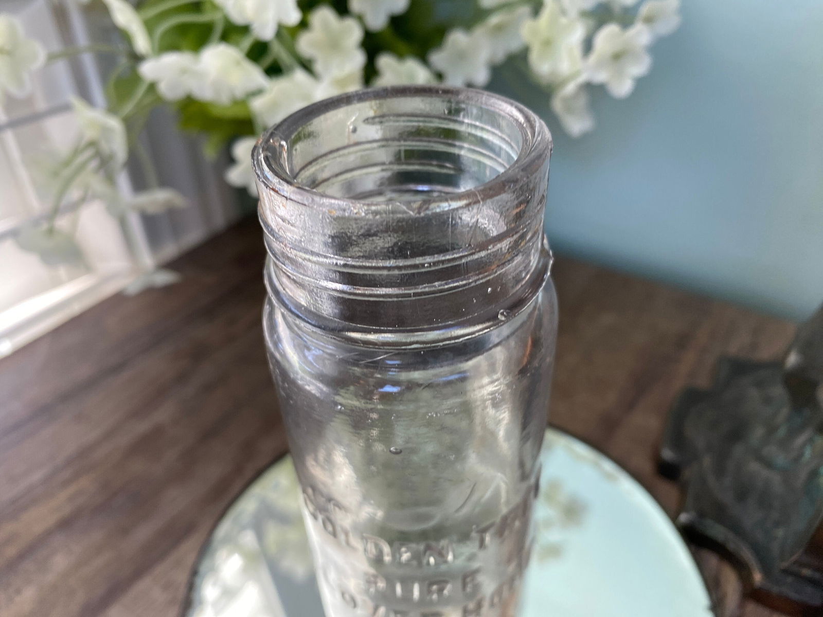 Antique New England Syrup Glass Bottle - Duckwells