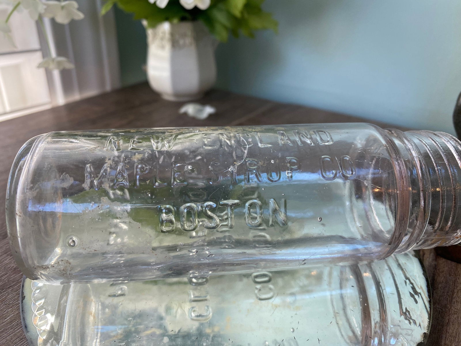 Antique New England Syrup Glass Bottle - Duckwells