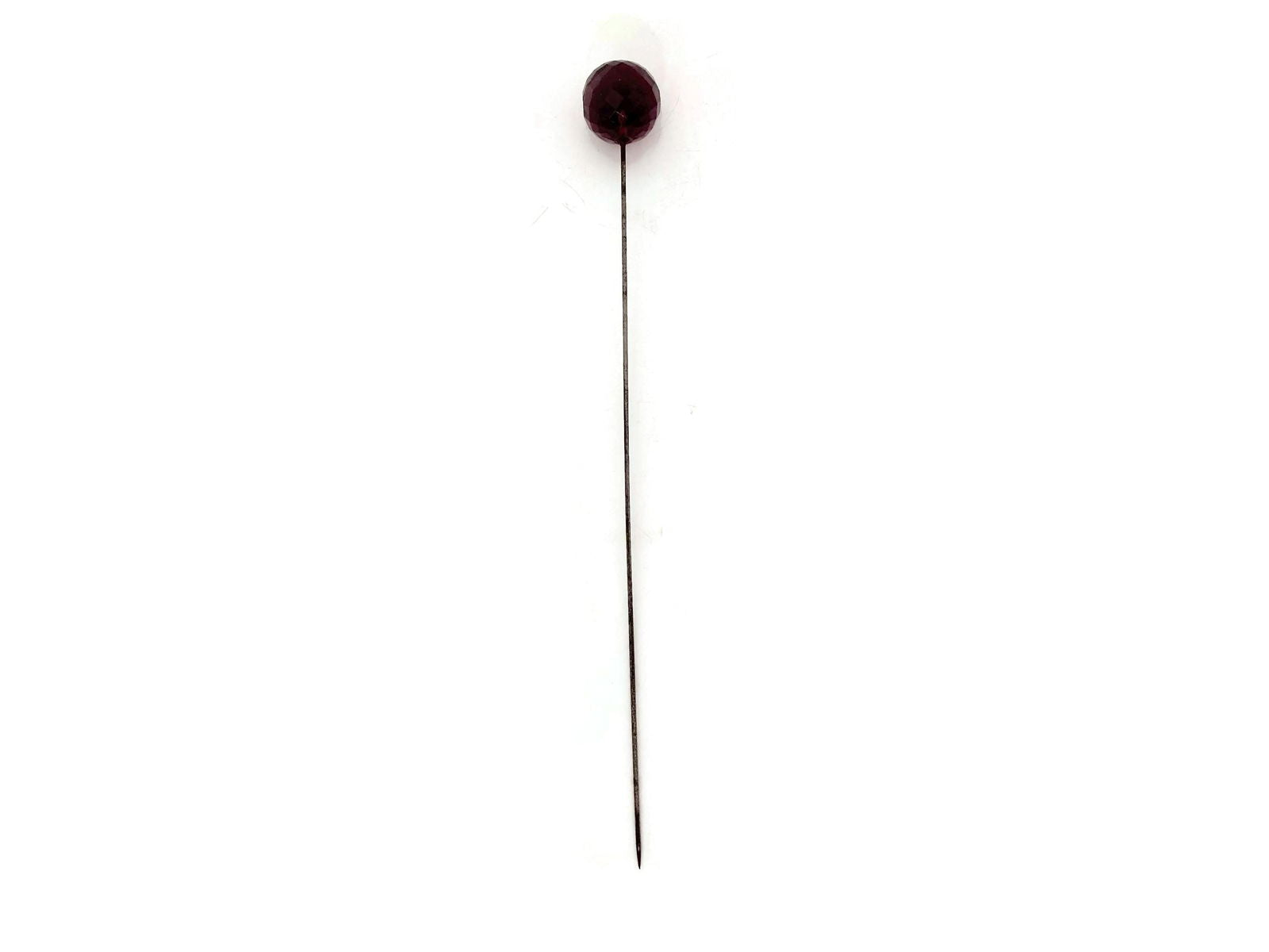 Antique Victorian Purple Faceted Glass Hat Pin - Duckwells